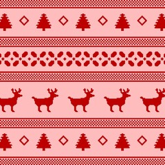 Christmas pixelart seamless pattern