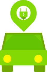 electric car with location icon