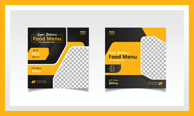 Food Social Media promotion and Instagram banner post design template