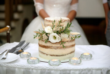 wedding cake on the table