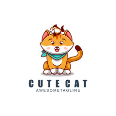cute cat character mascot design