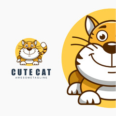 cute cat character mascot design