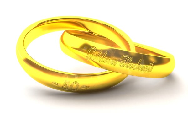 Goldene Hochzeit, Ringe, verbunden, ehe, Verlogung, heirat, gold