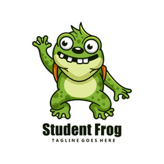 student frog character mascot design