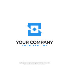 Abstract square logo with modern minimalist