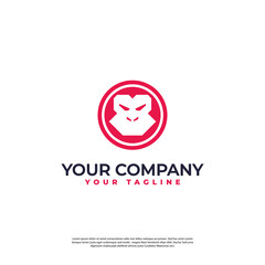 abstract monkey logo with modern simple style and geometry