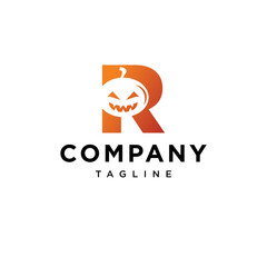 R Letter halloween Vector logo icon vector Template