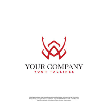 samurai helmet logo in simple minimalist style
