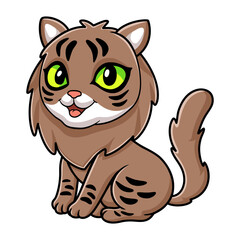 Cute siberian cat cartoon sitting