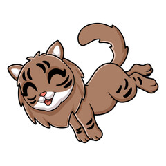 Cute siberian cat cartoon jumping