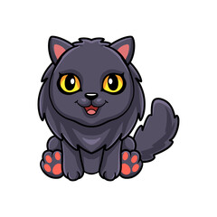 Cute highland fold cat cartoon sitting
