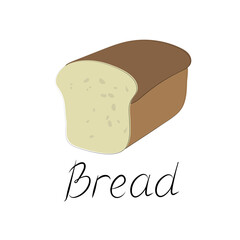 Bread illustration and hand-written inscription. Vector logo.