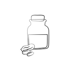 Peanut oil icon sign. Groundnut oil bottle icon. Vector cartoon hand drawn illustration