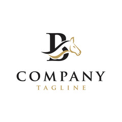 B Letter initial Horse Ranch Stable Stallion equestrian Logo design