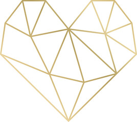 Gold Geometric Heart Icon