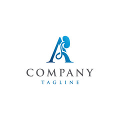 A Letter Initial modern and luxury kidney logo vector