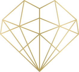 Gold Geometric Heart Icon