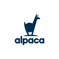 Foto auf Alu-Dibond alpaca logo silhouette vector. cute llama or alpaca animal logo design icon vector illustration © Ramosh Artworks
