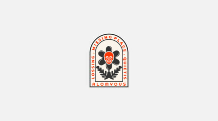 Missing Skull Flower Logo Design Template