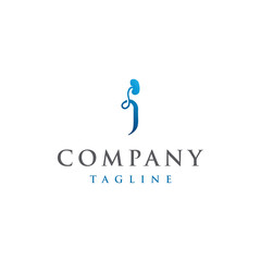 J Letter Initial modern and luxury kidney logo vector