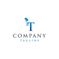 T Letter Initial modern and luxury kidney logo vector