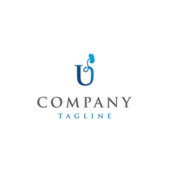 U Letter Initial modern and luxury kidney logo vector