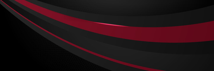 Abstract black and red banner background
