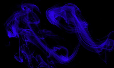 Obraz premium Abstract dark background. Blue smoke. Science experiment concept.