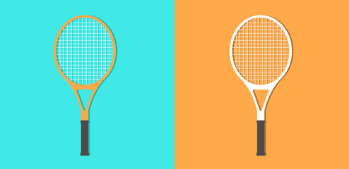 Badminton Tennis Racket Shadow Icon Colorful Vector Illustration