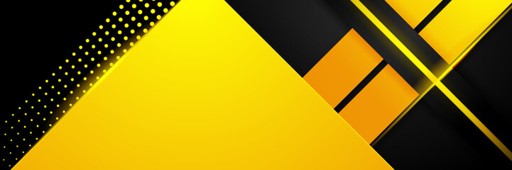 Fototapeta premium Abstract yellow and black banner background