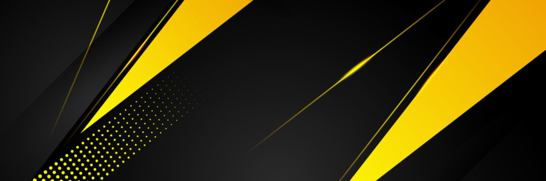 Abstract Yellow And Black Banner Background