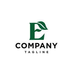 E Letter Initial Leaf modern Logo Vector template