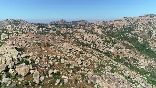 Aerial view of natural rock boulders and hill station