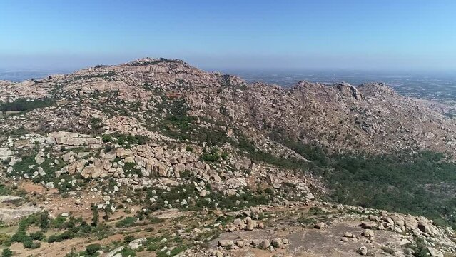 Aerial view of natural rock boulders and hill station