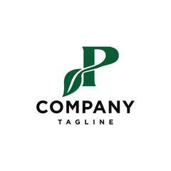 P Letter Initial Leaf modern Logo Vector template