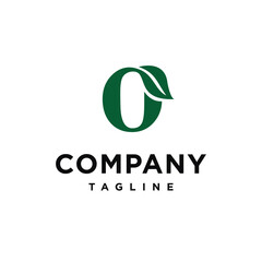 O Letter Initial Leaf modern Logo Vector template