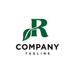 R Letter Initial Leaf modern Logo Vector template