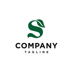 S Letter Initial Leaf modern Logo Vector template
