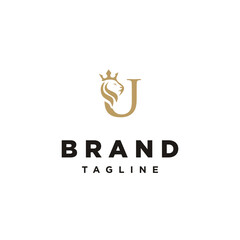 U Letter initial Lion King Elegant logo icon vector Template