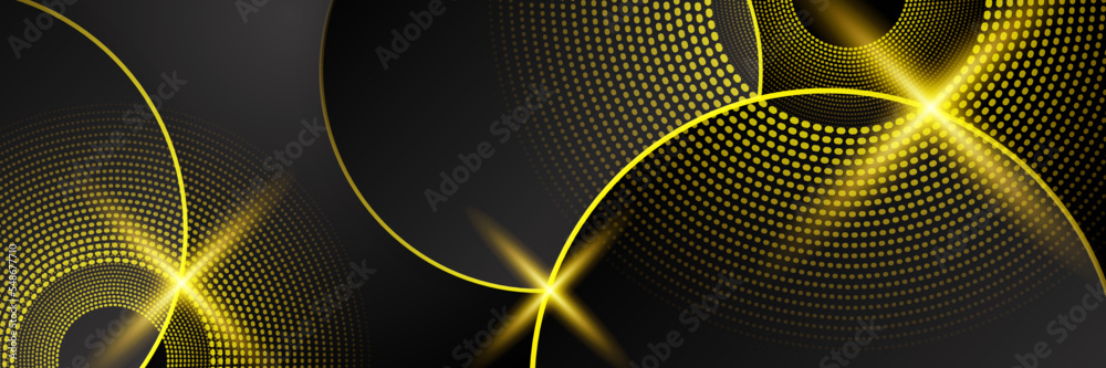 Wall mural abstract black and yellow banner background. vector abstract graphic design banner pattern presentat
