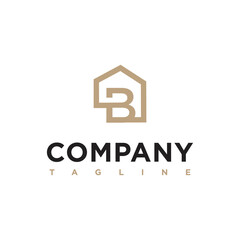 B Letter initial Real Estate  architecture  construction Logo