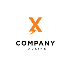 X Letter Electric storm Vector logo icon vector Template