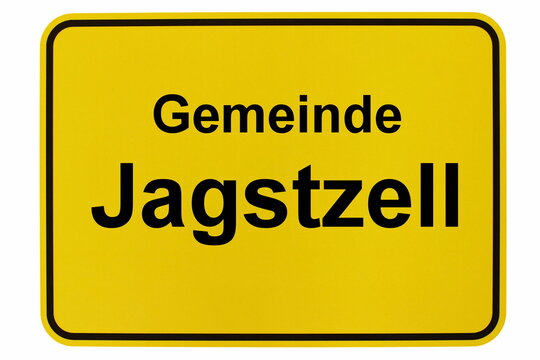 Illustration eines Ortsschildes der Gemeinde Jagstzell in Baden-Württemberg