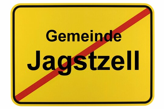 Illustration eines Ortsschildes der Gemeinde Jagstzell in Baden-Württemberg