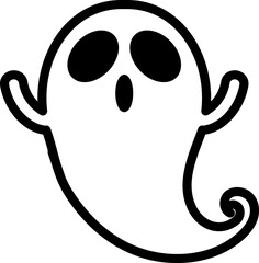Spooky, ghost cartooon symbol