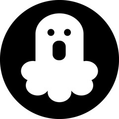 Spooky, ghost cartooon symbol