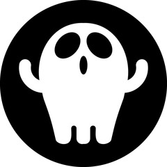 Spooky, ghost cartooon symbol