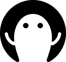 Spooky, ghost cartooon symbol