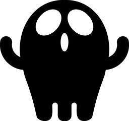 Spooky, ghost cartooon symbol