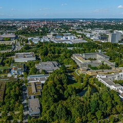 Augsburg - das Univiertel im Luftbild, der Campus und die Gebäude der Neuen Universität 